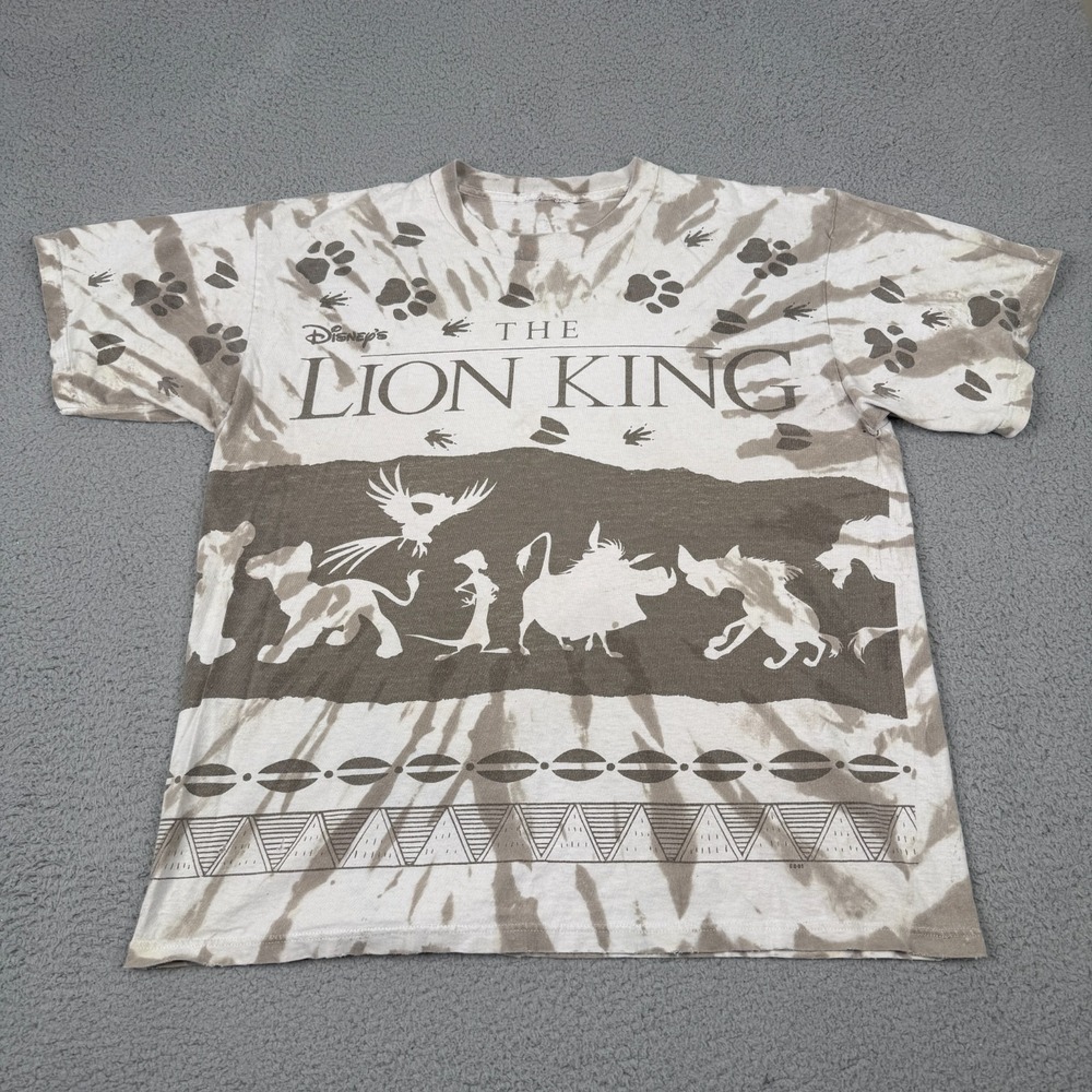 VTG 90s Disney The Lion King T Shirt Mens Large Tie Dye All Over Print Movie Tee